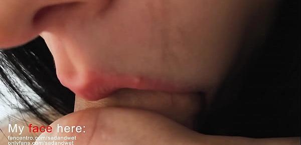  super close up blowjob, you can almost touch these lips